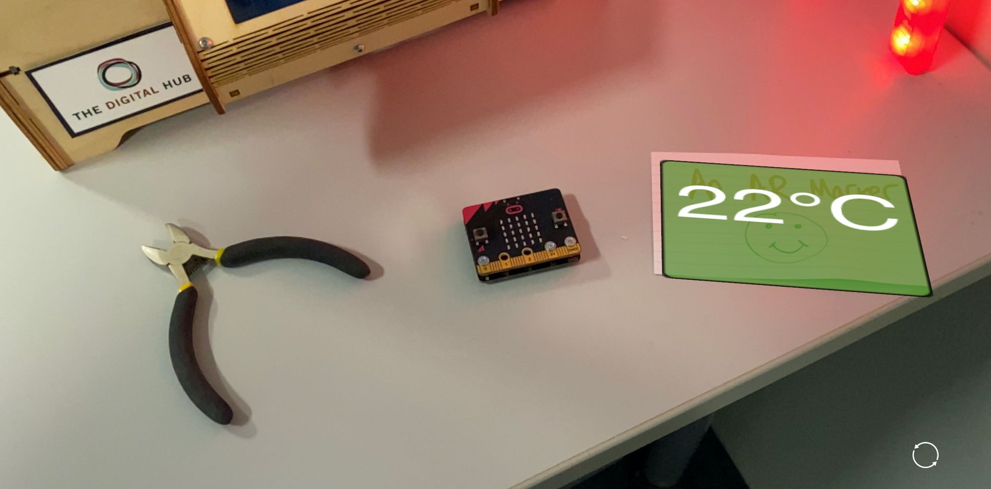 image from Demo: Augmented Reality view of live micro:bit sensor data